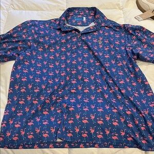 Men's Southern Casanova Flamingo Print Polo Shirt